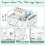 SYKIARIOL rolling storage cart with pegboard top – oversized 4.33 in top storage with magnets, four hooks and DIY combinations