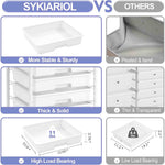 SYKIARIOL 8-drawer rolling storage cart – comparison infographic: more stable, thick and solid, high load bearing