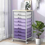 SYKIARIOL 8-drawer rolling storage cart, purple gradient drawers