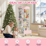 SYKIARIOL rolling stuffed animal storage – as a gift idea for kids: a mother and child beside the storage in front of a Christmas tree