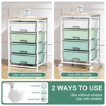 SYKIARIOL 4-drawer rolling storage cart – two ways to use: with lockable, flexible, super-quiet wheels or without wheels