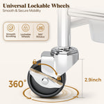 SYKIARIOL Expandable Stainless Steel Garment Rack with 3 Storage Bins & Lockable Wheels — Smooth Mobility with Lockable Wheels