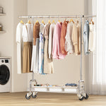 SYKIARIOL Expandable Rolling Garment Rack with 3 Storage Bins & Lockable Wheels — product view 10