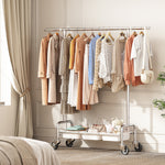 SYKIARIOL Expandable Rolling Garment Rack with 3 Storage Bins & Lockable Wheels — product view 11