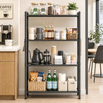 SYKIARIOL 4-Tier Metal Storage Shelf with Side Hooks & Adjustable Feet for Kitchen and Laundry Room — product view 10