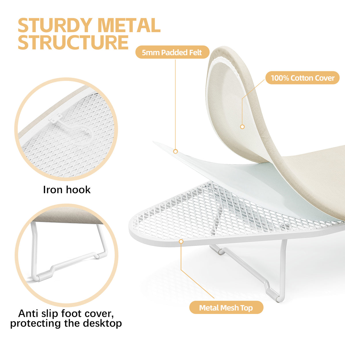 SYKIARIOL 30 x 12 in Tabletop Ironing Board — Beige, view 3