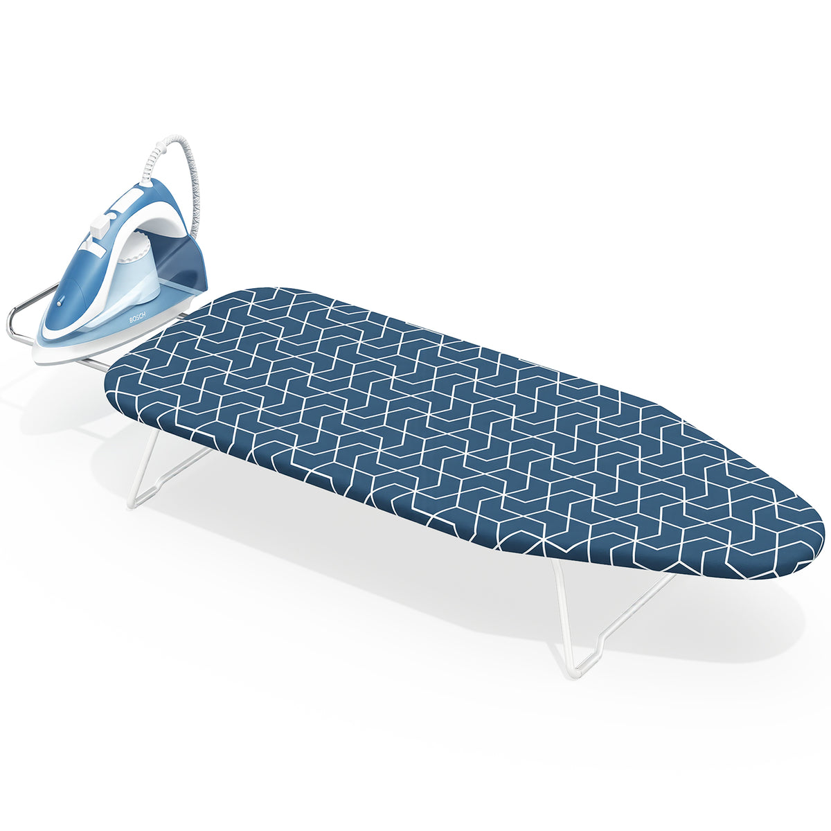 SYKIARIOL 30 x 12 in Tabletop Ironing Board with Iron Rest — Blue, view 2