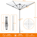 SYKIARIOL 131 ft Rotary Outdoor Clothesline — Silver, view 2