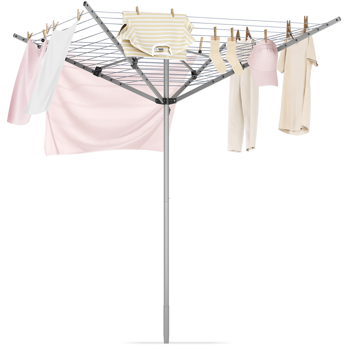 SYKIARIOL 164 ft Rotary Outdoor Clothesline — Silver, view 1