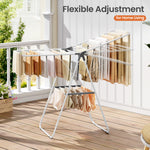 SYKIARIOL Foldable Two-Tier Gullwing Clothes Drying Rack — White, view 4