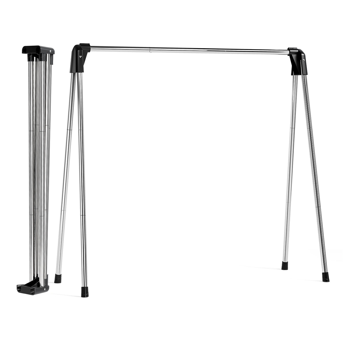 SYKIARIOL Foldable Stainless Steel Hanging Clothes Drying Rack — Silver, view 1