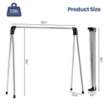SYKIARIOL Foldable Stainless Steel Hanging Clothes Drying Rack — Silver, view 2