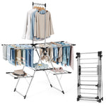 SYKIARIOL Large Clothes Drying Rack with High Hanging Rail — Silver, view 1