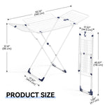 SYKIARIOL Four-Wing Folding Clothes Drying Rack — White, view 2