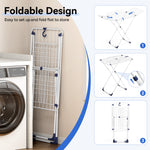 SYKIARIOL Four-Wing Folding Clothes Drying Rack — White, view 3