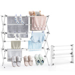 SYKIARIOL Compact Three-Tier Expandable Clothes Drying Rack — White, view 1