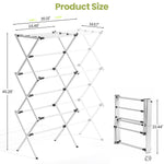 SYKIARIOL Large Three-Tier Expandable Clothes Drying Rack — White, view 2