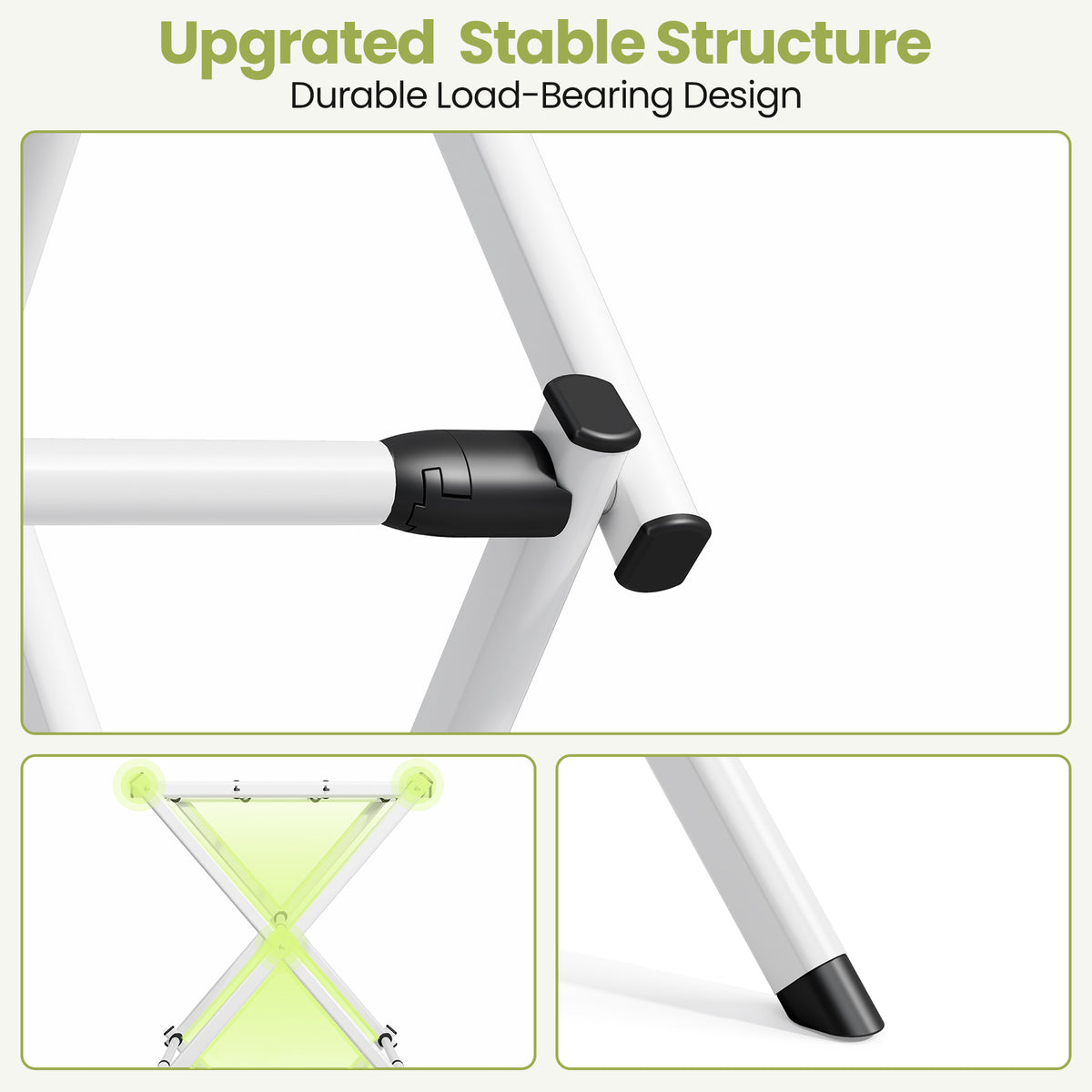 SYKIARIOL Large Three-Tier Expandable Clothes Drying Rack — White, view 3