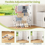 SYKIARIOL Large Three-Tier Expandable Clothes Drying Rack — White, view 4