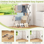 SYKIARIOL Expandable Stainless Steel Clothes Drying Rack — Silver, view 4
