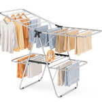 SYKIARIOL Four-Wing Stainless Steel Clothes Drying Rack — Black, view 1