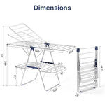 SYKIARIOL Four-Wing Stainless Steel Clothes Drying Rack — Blue, view 2