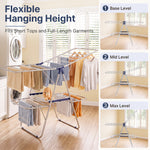 SYKIARIOL Four-Wing Stainless Steel Clothes Drying Rack — Blue, view 3