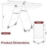SYKIARIOL Large Folding Gullwing Clothes Drying Rack — White, view 2