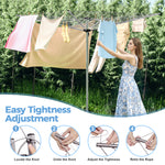 SYKIARIOL 164 ft Outdoor Umbrella Clothes Drying Rack — Silver, view 4