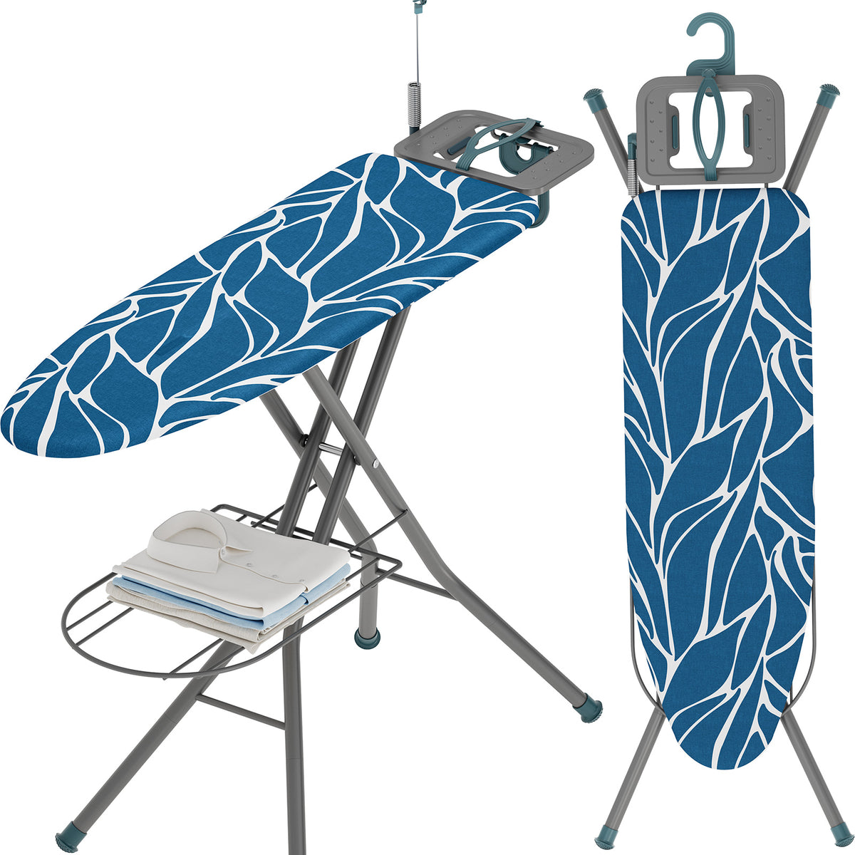 SYKIARIOL 43 x 13 in Ironing Board with Garment Shelf — Blue, view 1