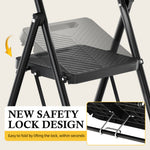 SYKIARIOL Folding Step Ladder with Wide Steps | 2–5 Steps — 2-Step / Black, view 3