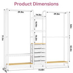 SYKIARIOL Freestanding Closet System with 5 Drawers & Open Shelves — White, view 2