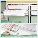 SYKIARIOL 10-Drawer Storage Cabinet with Open Shelves and Wood Top — Green, view 3