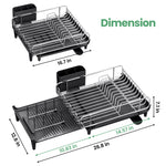 SYKIARIOL Expandable Dish Drying Rack with Foldable Partition, 16.7–26.8 in — Black, view 8