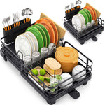 SYKIARIOL Compact Expandable Dish Drying Rack with High Feet, 13.7–20.5 in — Black, view 3
