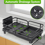 SYKIARIOL Compact Expandable Dish Drying Rack with High Feet, 13.7–20.5 in — Black, view 7