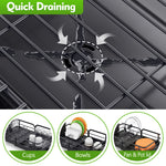 SYKIARIOL Compact Expandable Dish Drying Rack with High Feet, 13.7–20.5 in — Black, view 8