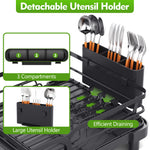 SYKIARIOL Compact Expandable Dish Drying Rack with High Feet, 13.7–20.5 in — Black, view 12