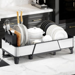 SYKIARIOL Large Triple Expandable Dish Drying Rack, 16.5–24.2 in — Black, view 2