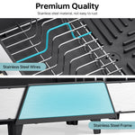 SYKIARIOL Large Triple Expandable Dish Drying Rack, 16.5–24.2 in — Black, view 6