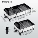 SYKIARIOL Large Triple Expandable Dish Drying Rack, 16.5–24.2 in — Black, view 9