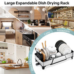 SYKIARIOL Large Triple Expandable Dish Drying Rack, 16.5–24.2 in — Black, view 10