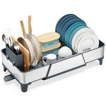 SYKIARIOL Large Triple Expandable Dish Drying Rack, 16.5–24.2 in — Gray, view 1