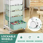 SYKIARIOL 6-drawer rolling storage cart – in a craft room with lockable swivel wheels