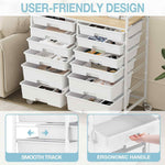 SYKIARIOL 12-drawer rolling storage cart – user-friendly design with smooth-track drawers and ergonomic handle