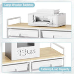 SYKIARIOL 12-drawer rolling storage cart – tabletop load capacity of 33 lbs, with a printer on top
