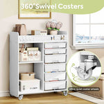 SYKIARIOL 6-drawer rolling storage organizer – with 360-degree swivel ultra-quiet caster wheels, in a bright room