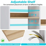 SYKIARIOL 6-drawer rolling storage cabinet – adjustable wooden shelf detail with a thickened frame
