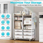 SYKIARIOL 6-drawer rolling storage cabinet – home office organizer holding binders, folders and stationery