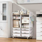 SYKIARIOL 6-drawer rolling storage cabinet – in a home office next to a printer and cabinet